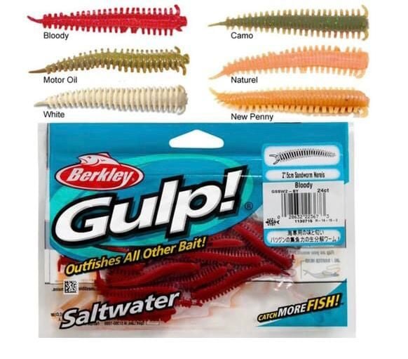 Berkley Gulp Salywater Sandworm 2 inç Lr Silikonu